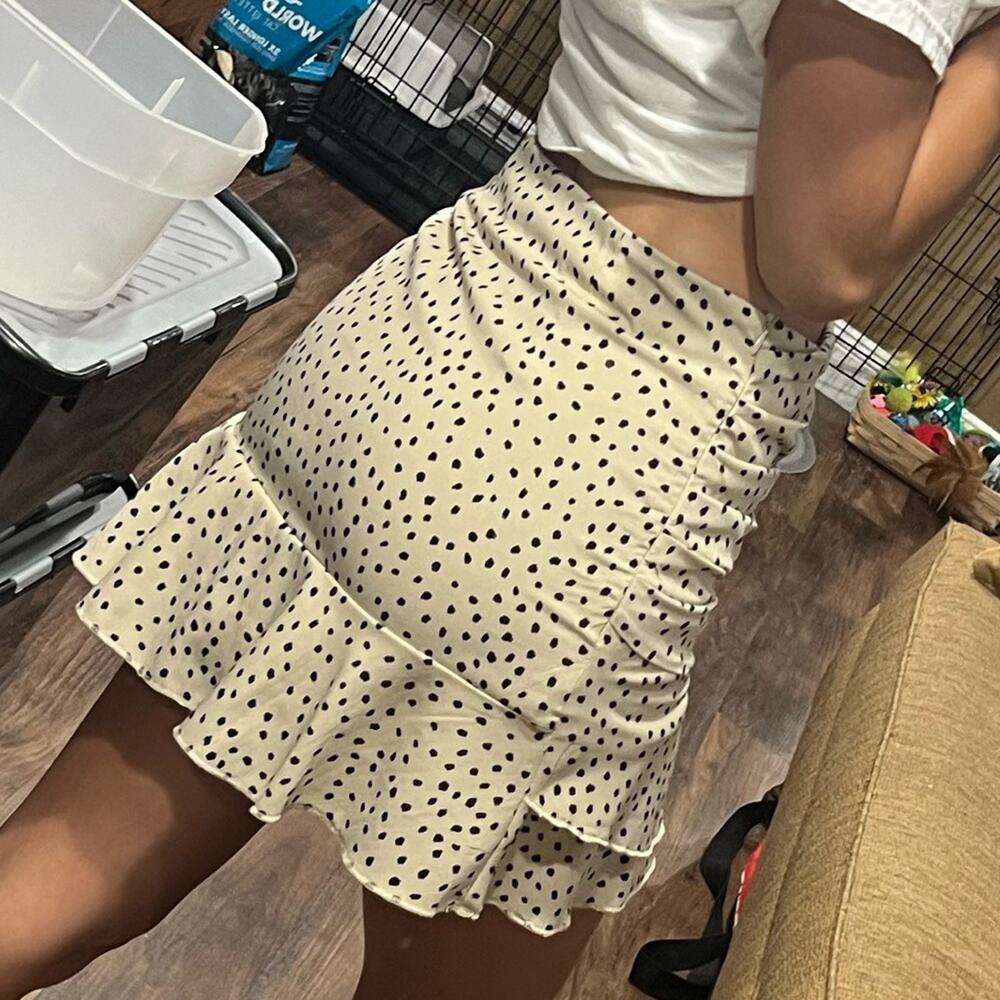 NWOT Pink Lily Lasting Impression Tan Leopard Print Mini Skirt - Picture 7 of 11